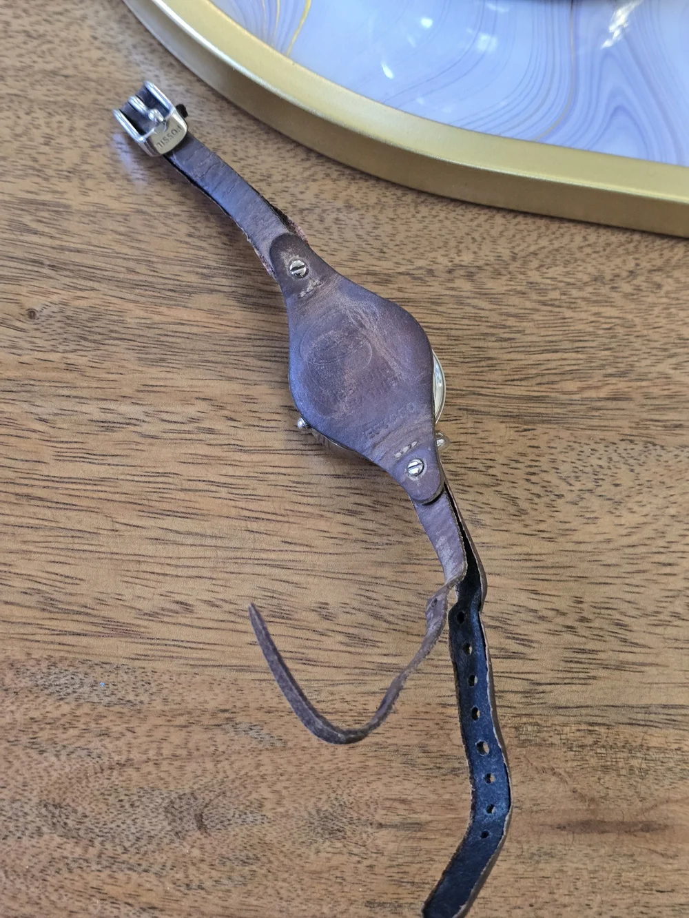 Fossil Women’s Silver Dial Brown Leather Strap Watch